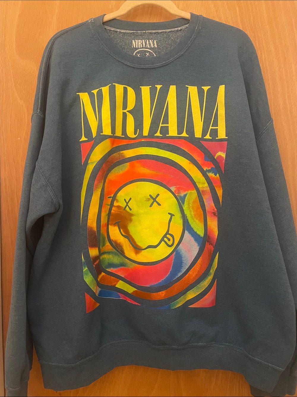 Urban Outfitters Blue  Crewneck Sweatshirt with Nirvana Graphic